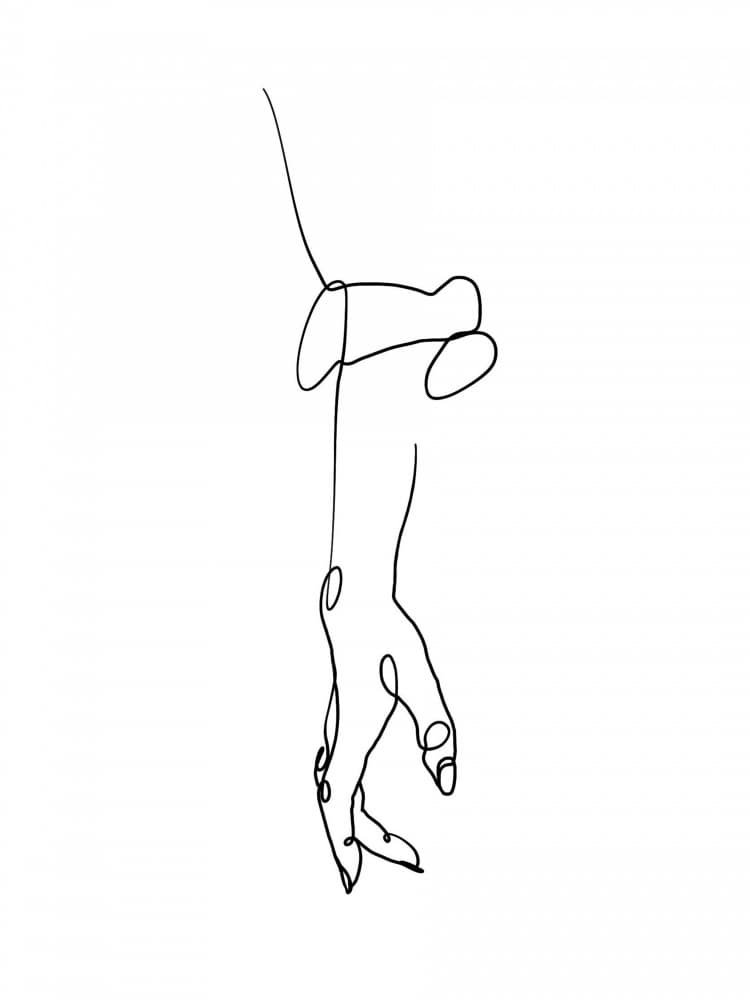 Continuous Line Hand by Hanna Lee Tidd — canvas wall art