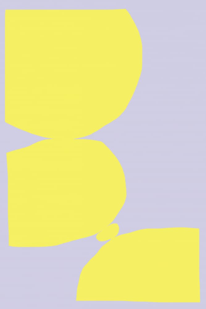 Yellow Curves on Lavender by Treechild — canvas wall art