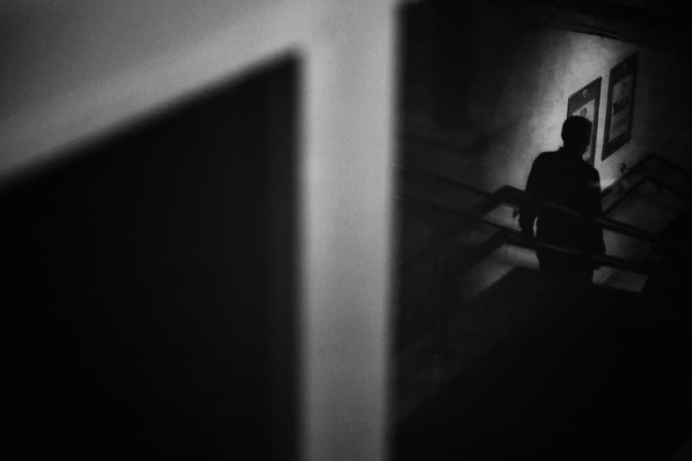 Shadowy Figure Ascending by Ali Ayer — canvas wall art
