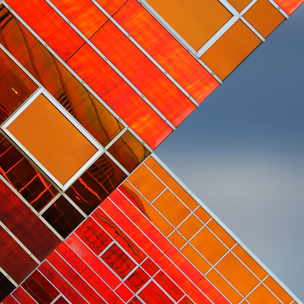 Orange Sky Facade by Gerard Jonkman — canvas wall art
