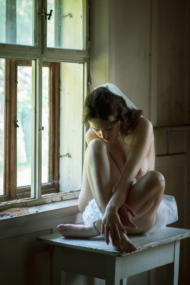 Pensive Woman Window by Ruth Franke — canvas wall art