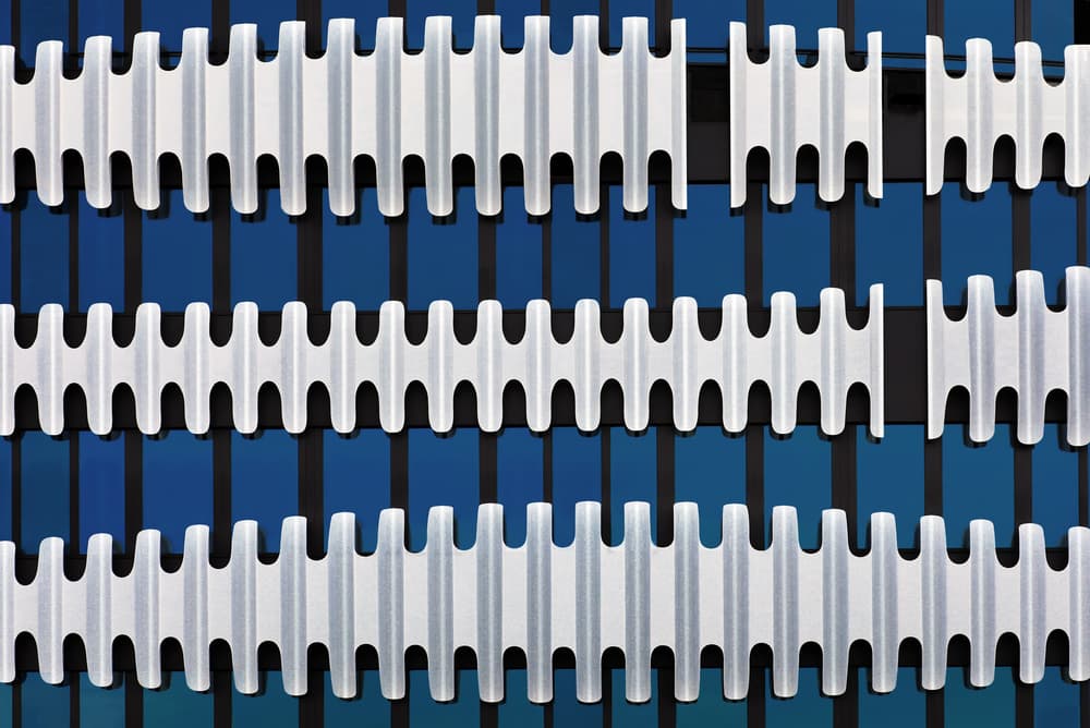 Geometric Blue Structure by Hans-Wolfgang Hawerkamp — canvas wall art