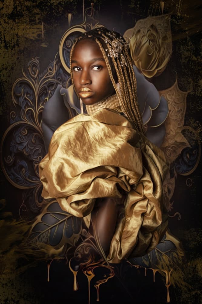 Regal Woman in Gold by Carola Kayen-Mouthaan — canvas wall art