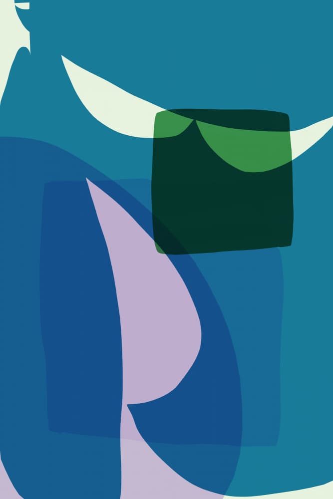 Blue Green Abstract Layers by cartissi — canvas wall art