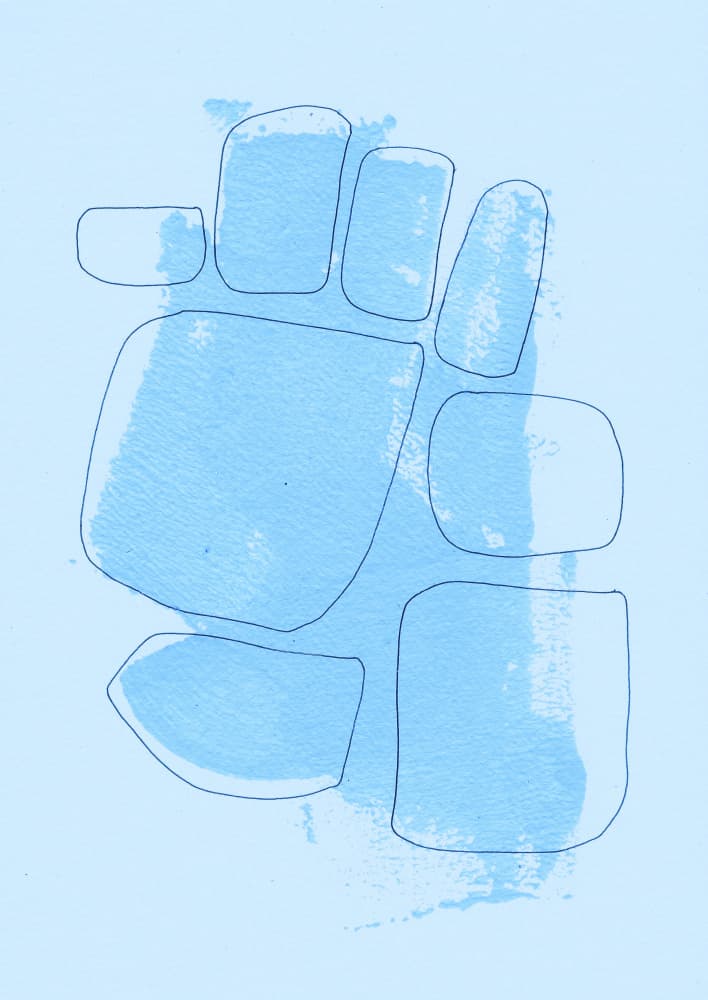 Modern Blue Shapes by Santhosh ch — canvas wall art