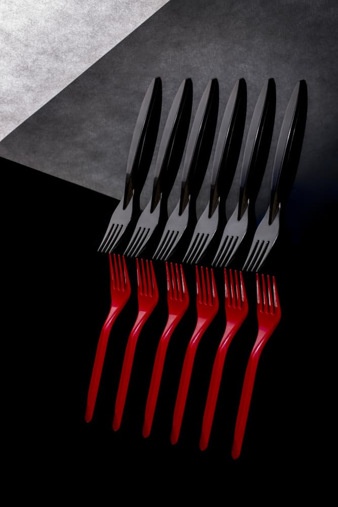 Bold Red Black Forks by Brig Barkow — canvas wall art