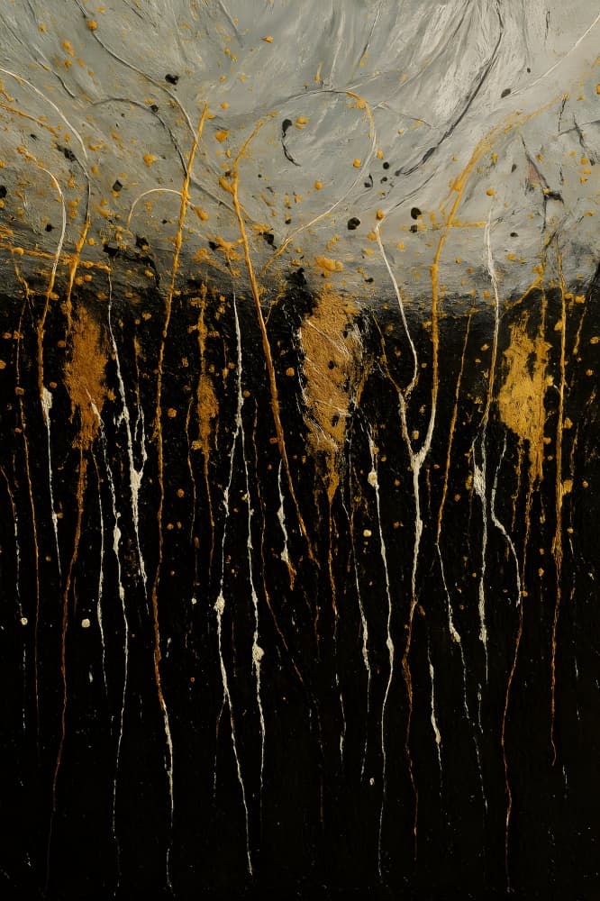 Golden Streams Abstract by HUGO — canvas wall art