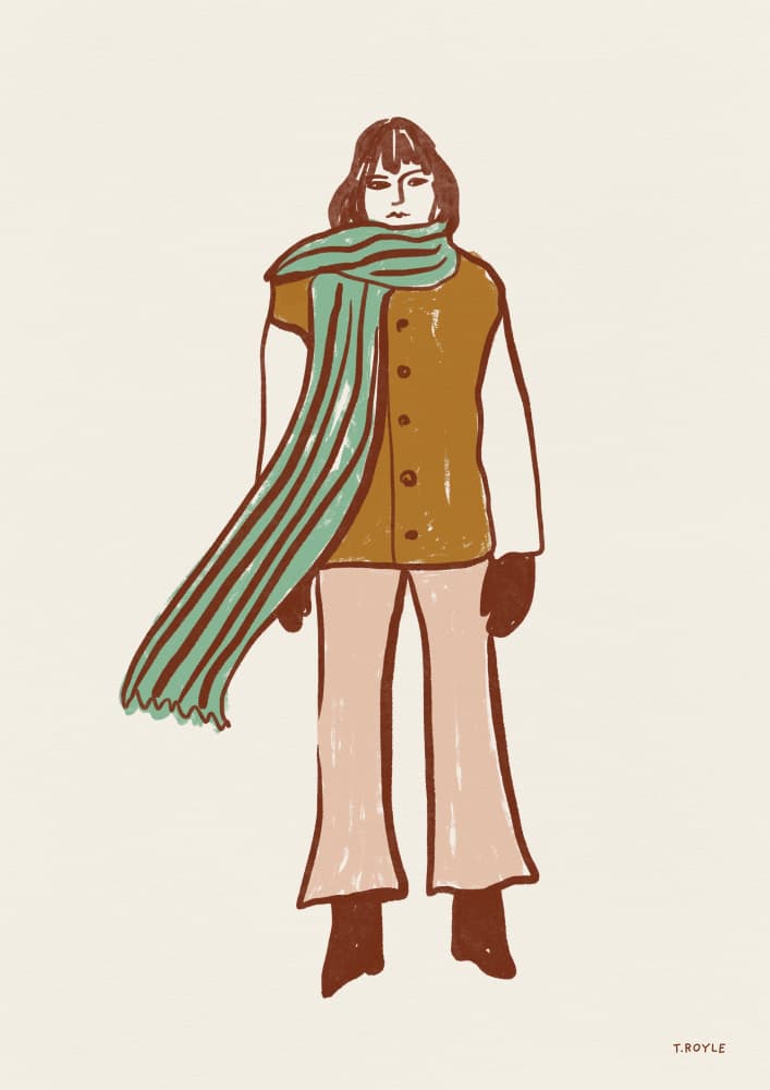 Stylish Woman with Scarf by Tara Royle — canvas wall art