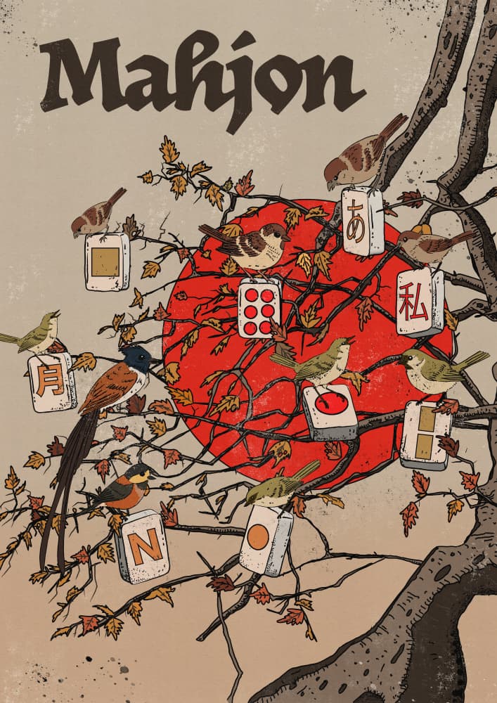 Mahjong Red Sun Birds