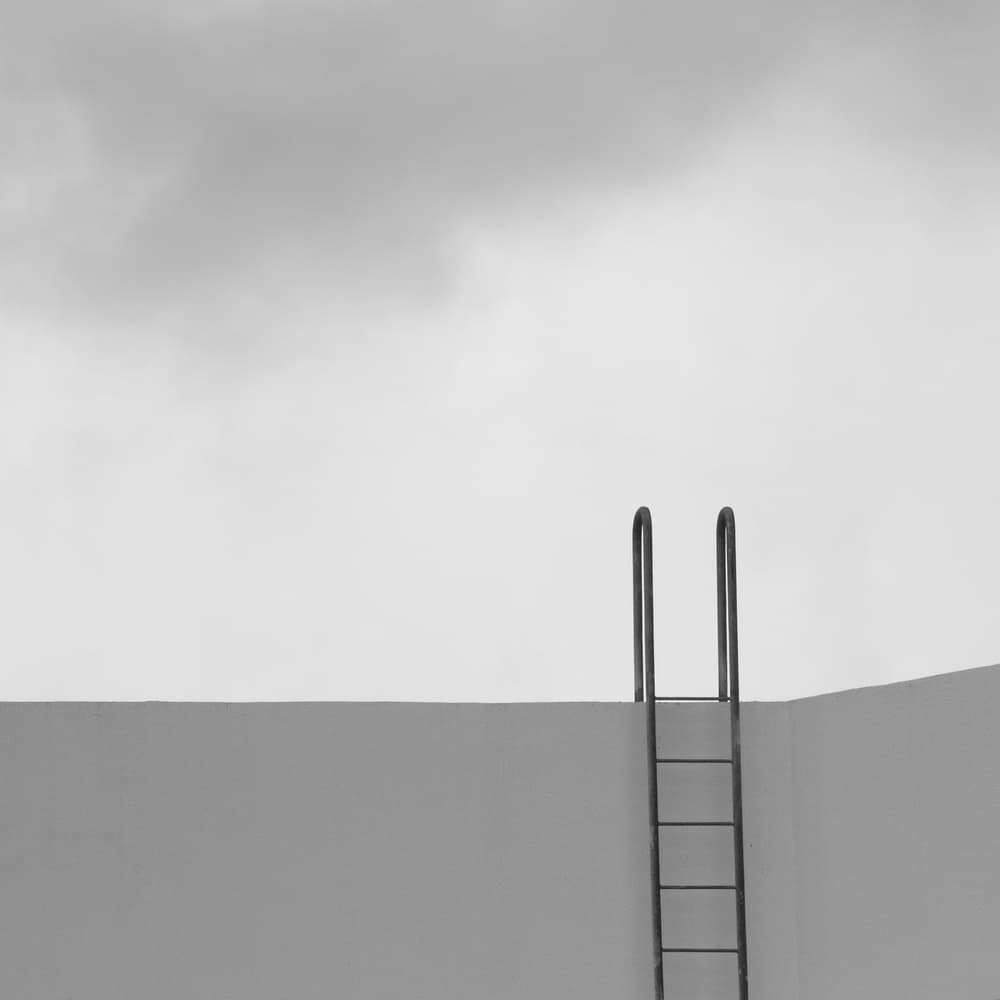 Minimalist Pool Ladder by Jacqueline Hammer — canvas wall art