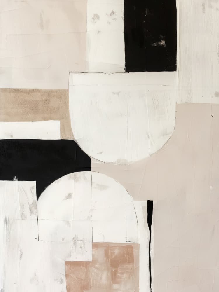 Neutral Geometric Abstract by Nadjaa — canvas wall art