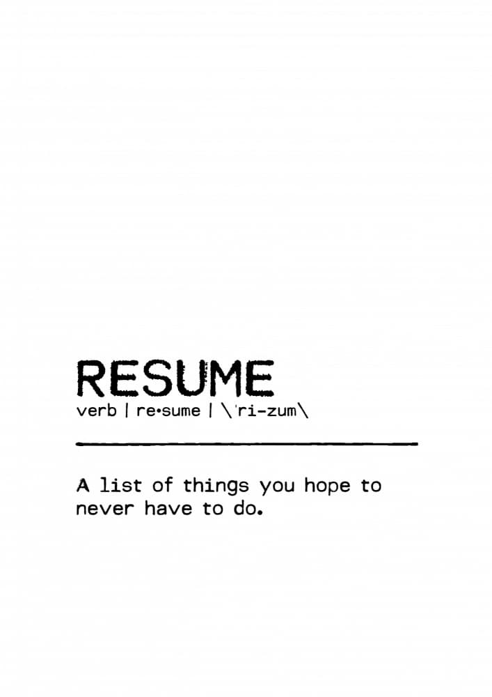 Funny Resume Definition by Orara Studio — canvas wall art