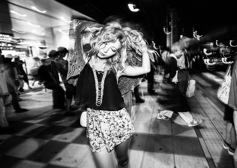 Blonde Woman Night Dance by TORU MATSUNAGA — canvas wall art