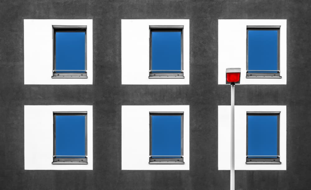 Modern Blue Windows by Roland M Schwerdtfeger — canvas wall art