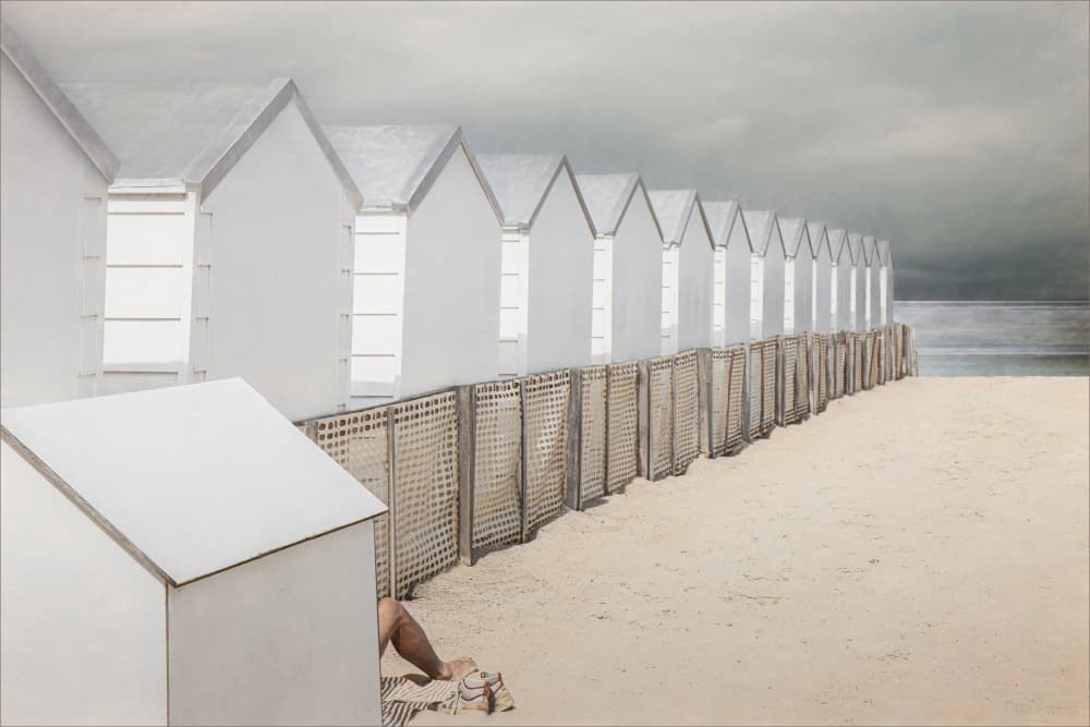 Coastal Huts Row by Gilbert Claes — canvas wall art