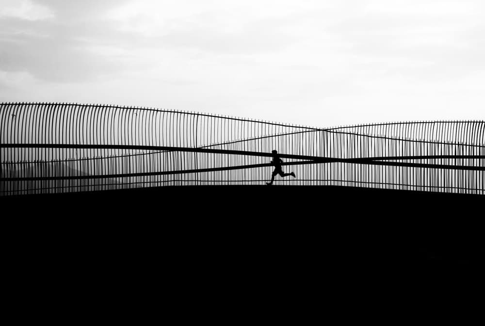 Modern Running Silhouette by Ali Ayer — canvas wall art