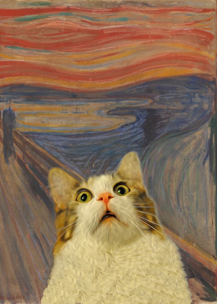 The Screaming Cat by Artelele — canvas wall art