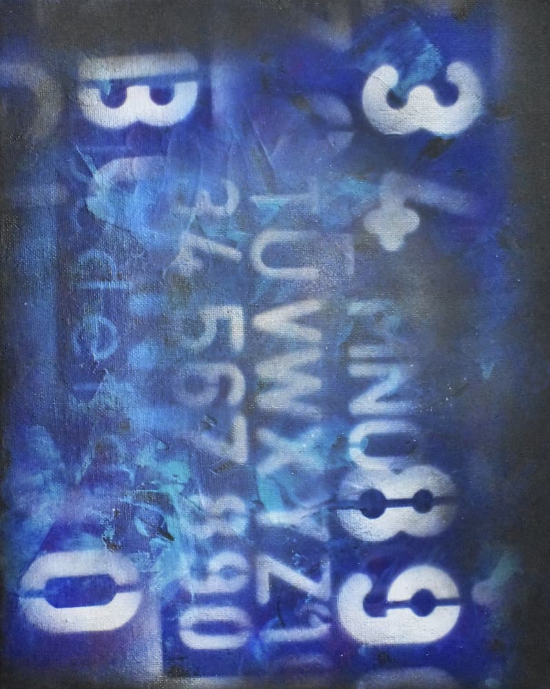 Blue Numeric Code by Ricardo Maya — canvas wall art