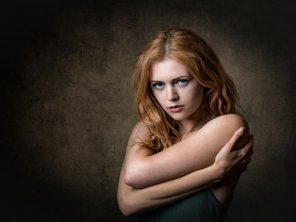 Intense Redhead Portrait by Luc Stalmans — canvas wall art