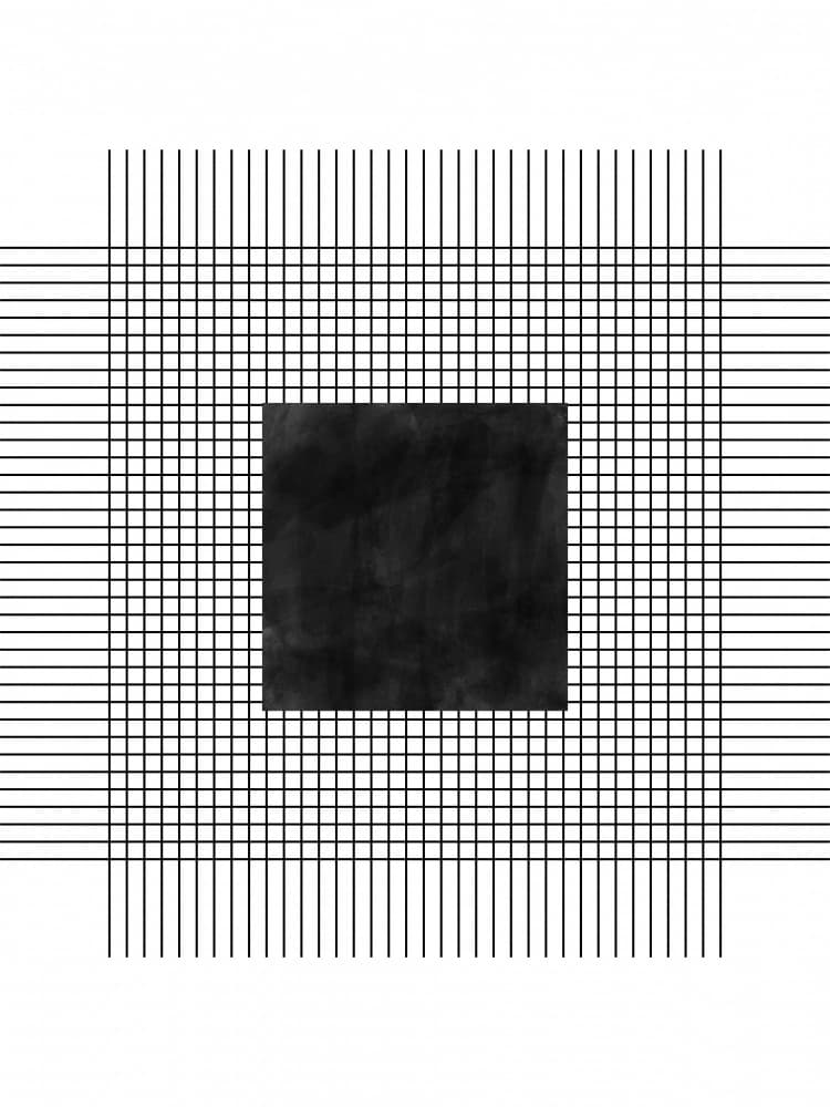Geometric Black Grid by Elena Ristova — canvas wall art