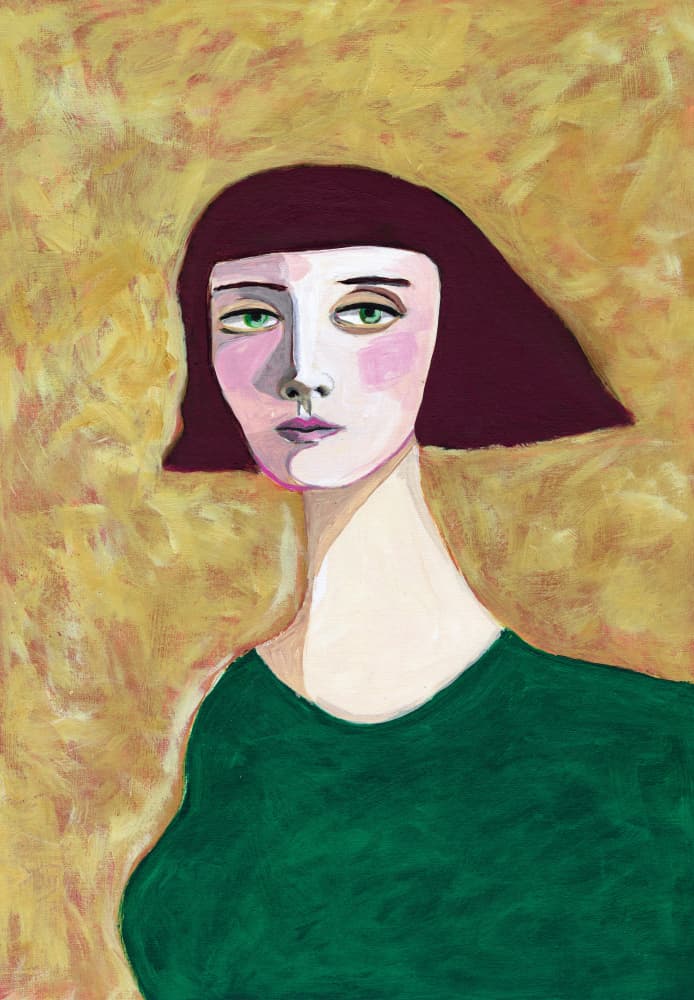 Woman with Green Eyes by Sharyn Bursic — canvas wall art
