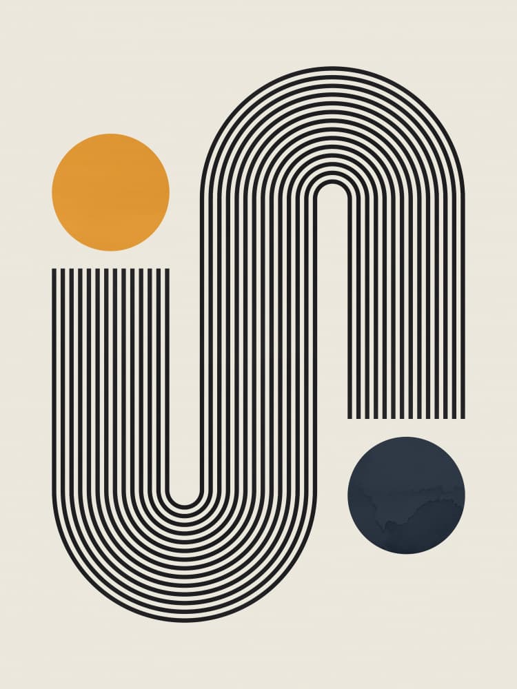 Geometric Arches And Circles by Vitor Costa — canvas wall art