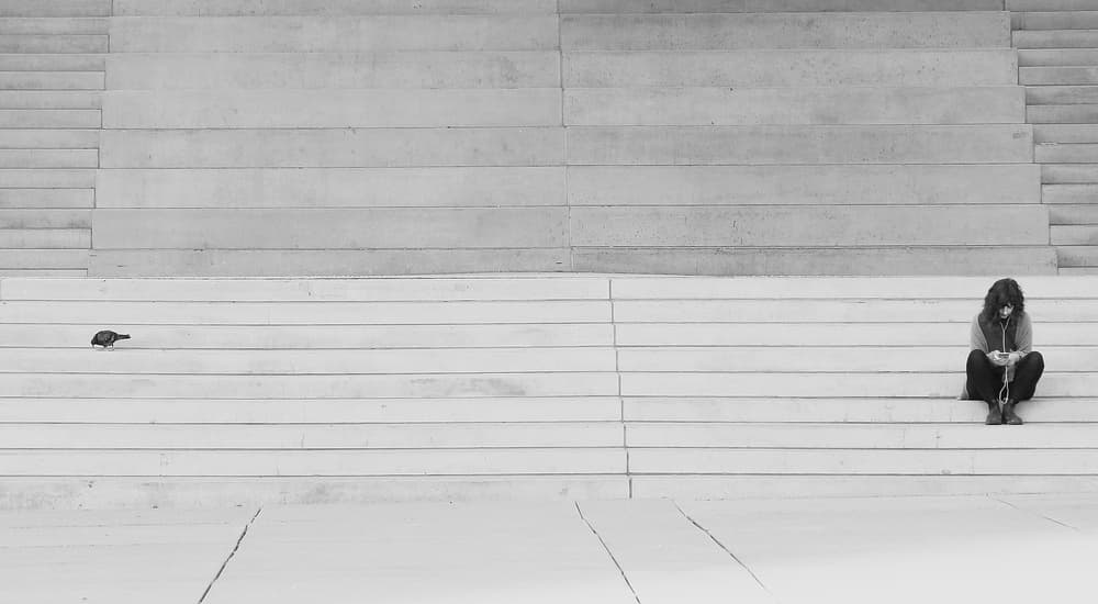 Urban Steps Solitude by Jian Wang — canvas wall art