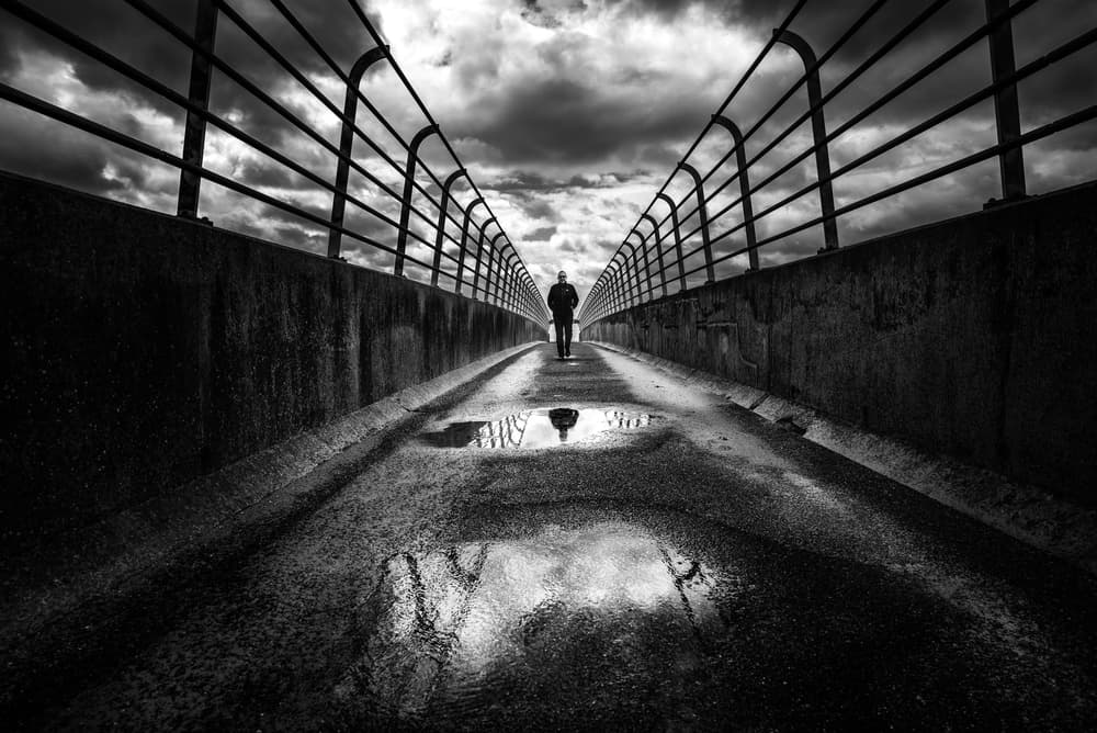 Moody Pier Walk by Christophe Staelens — canvas wall art