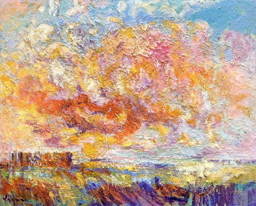 Fiery Sunset Field by Dorothy Fagan — canvas wall art