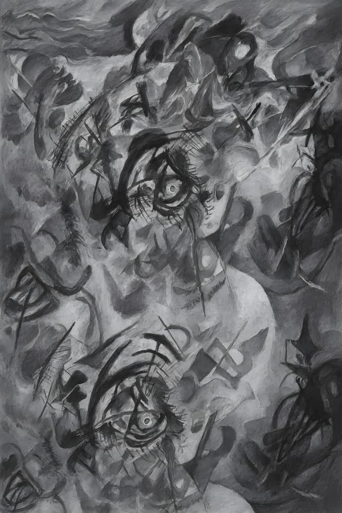 Haunting Abstract Eyes by HUGO — canvas wall art