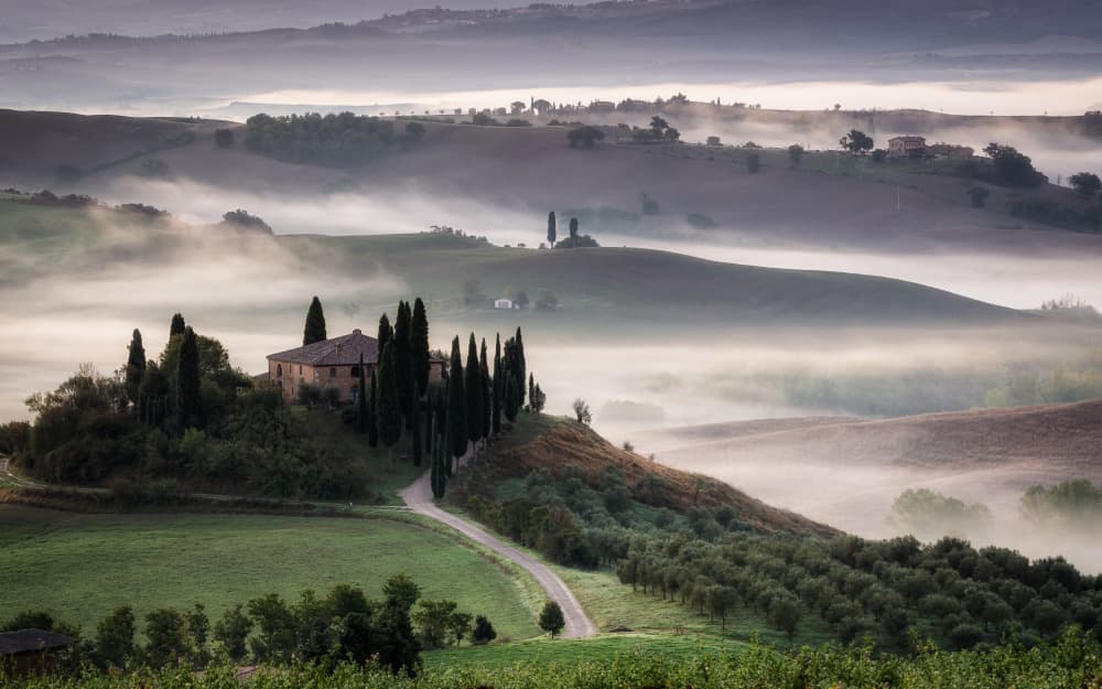 Misty Tuscan Morning by Sergio Barboni — canvas wall art