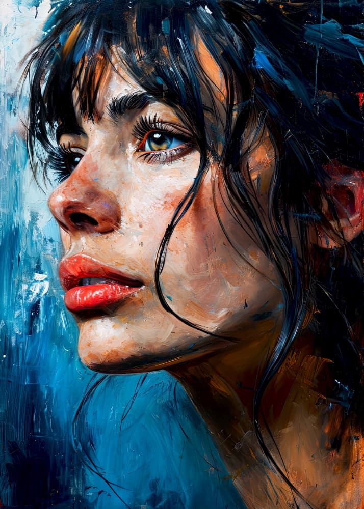 Thoughtful Blue Eyes by Justyna Jaszke — canvas wall art