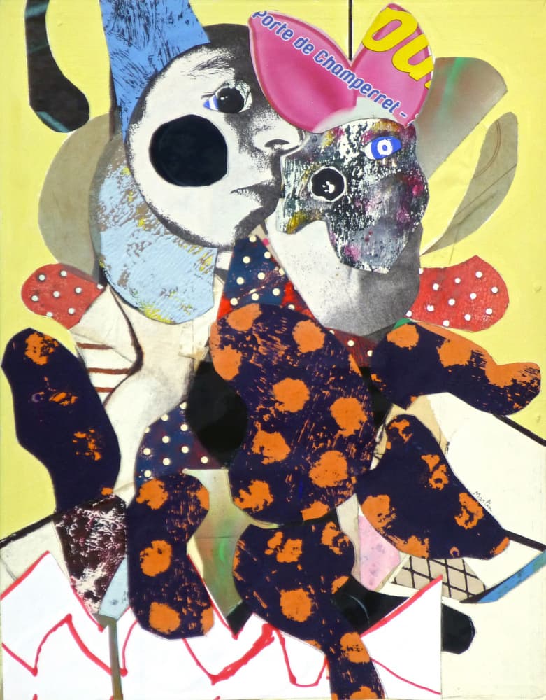 Colorful Collage Figures by Pascal Marlin — canvas wall art