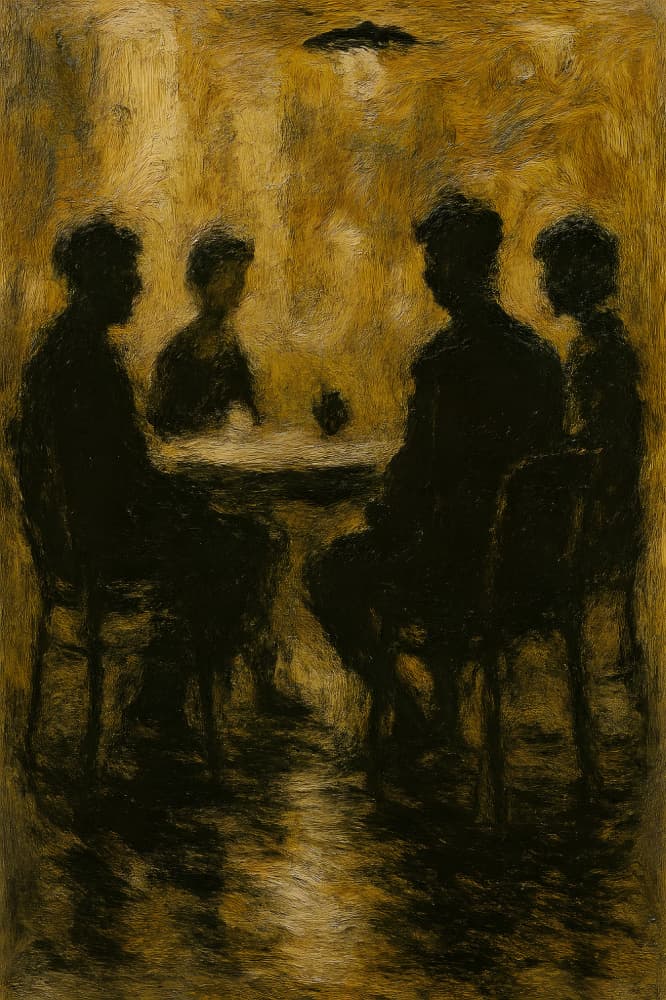 Warm Golden Silhouettes by HUGO — canvas wall art