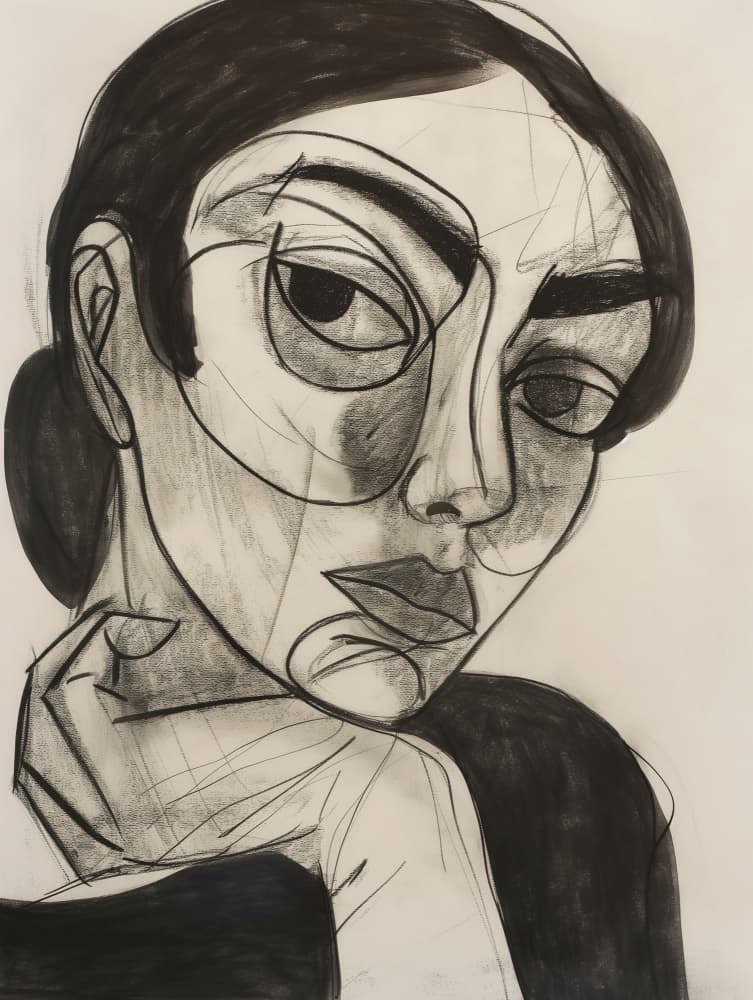 Expressive Female Portrait by SHANDU — canvas wall art