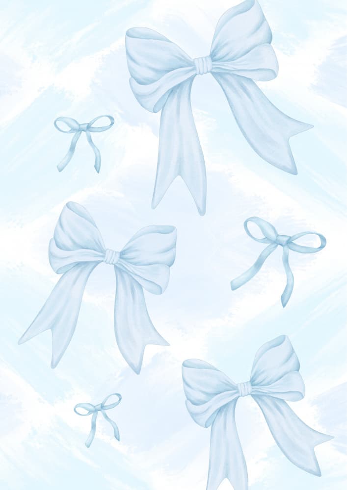 Sweet Blue Bows by Saskia Michele — canvas wall art