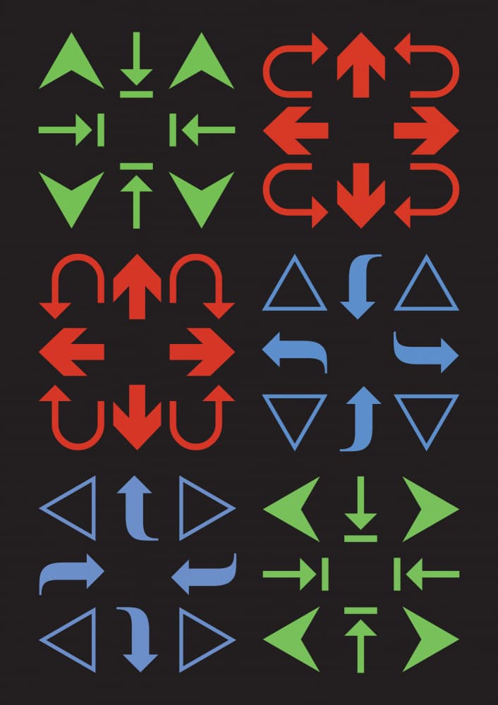 Directional Arrow Symbols by kathrinmay — canvas wall art