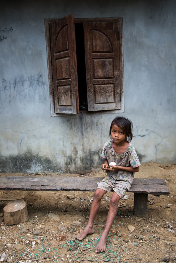 Girl on Wooden Bench by Melih Karakaya — canvas wall art