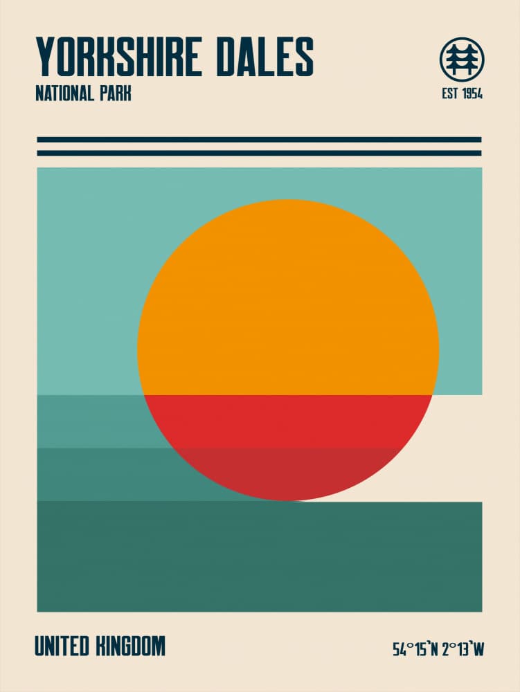 Yorkshire Dales Abstract Sunset by Retrodrome — canvas wall art