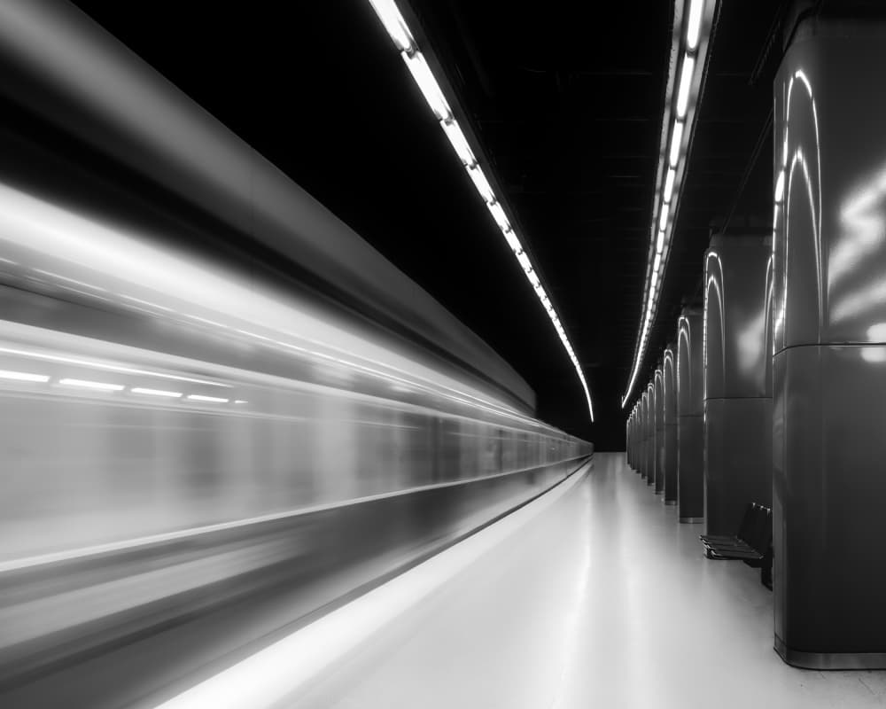 Speeding Subway Blur by Andy Dauer — canvas wall art
