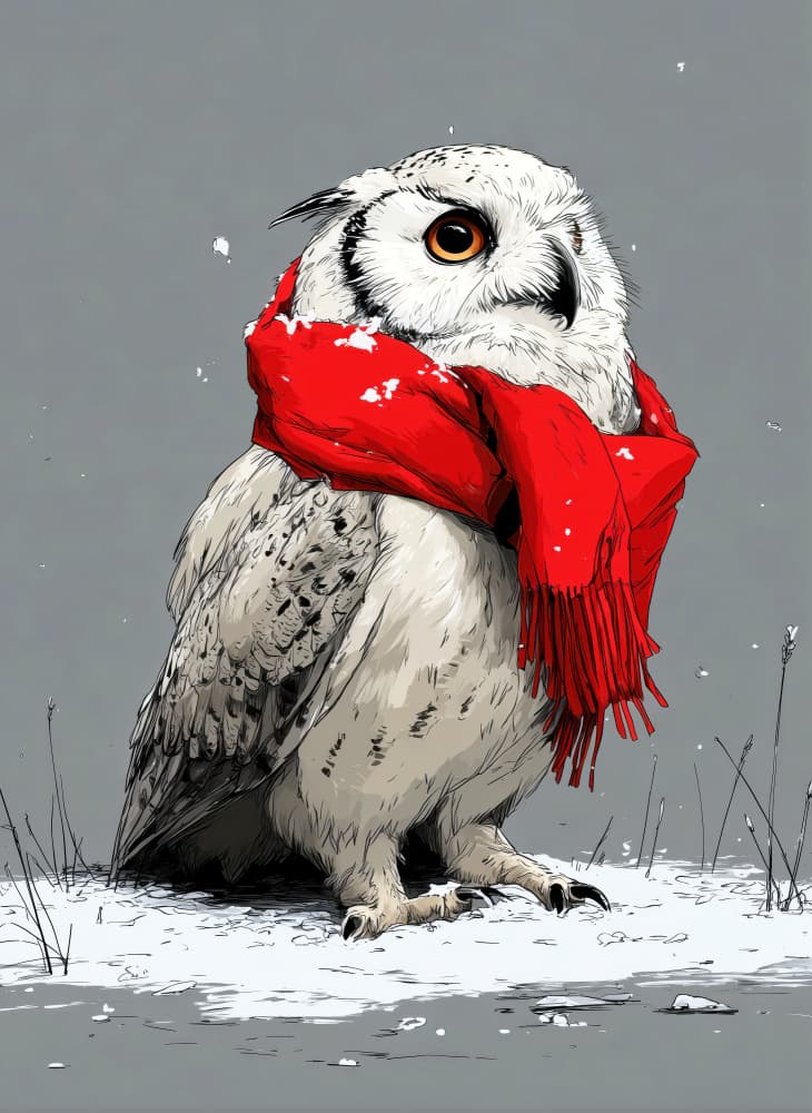 Cozy Winter Owl by Justyna Jaszke — canvas wall art