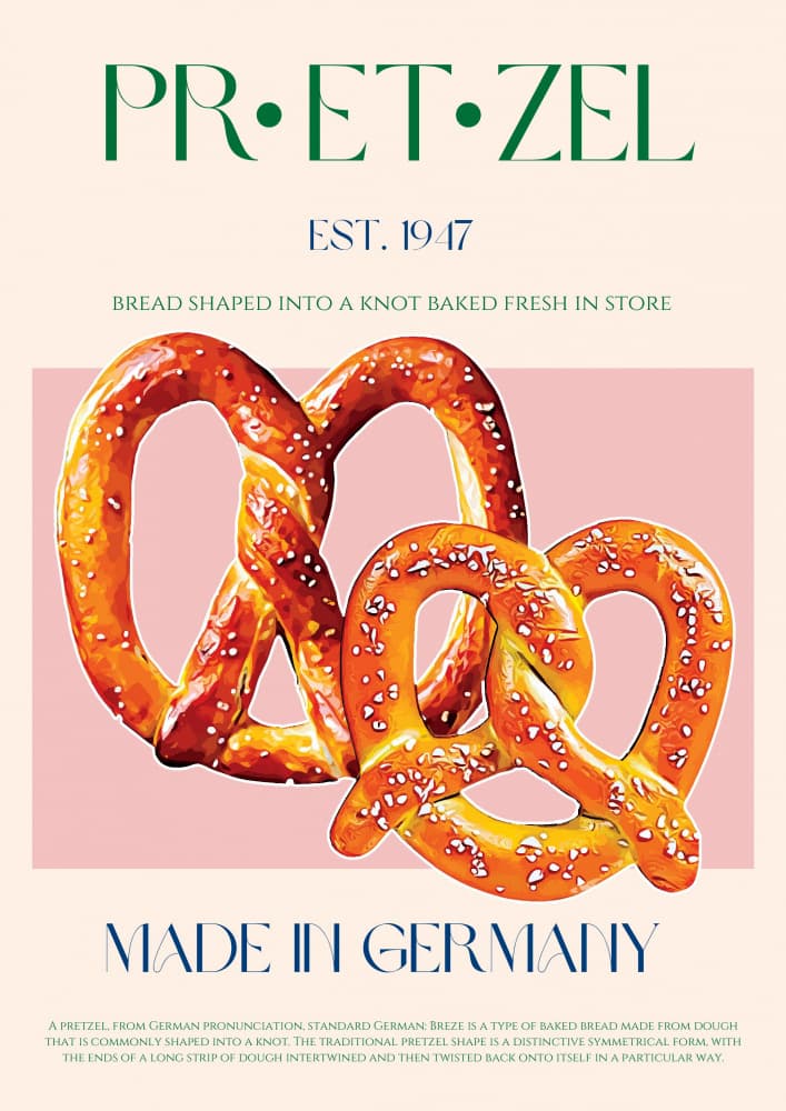 Classic German Pretzels by Nazma Khokhar — canvas wall art