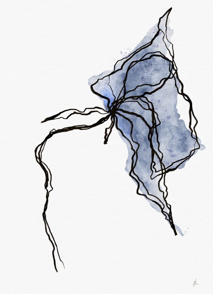Organic Blue Flow by Ankie Kooi — canvas wall art