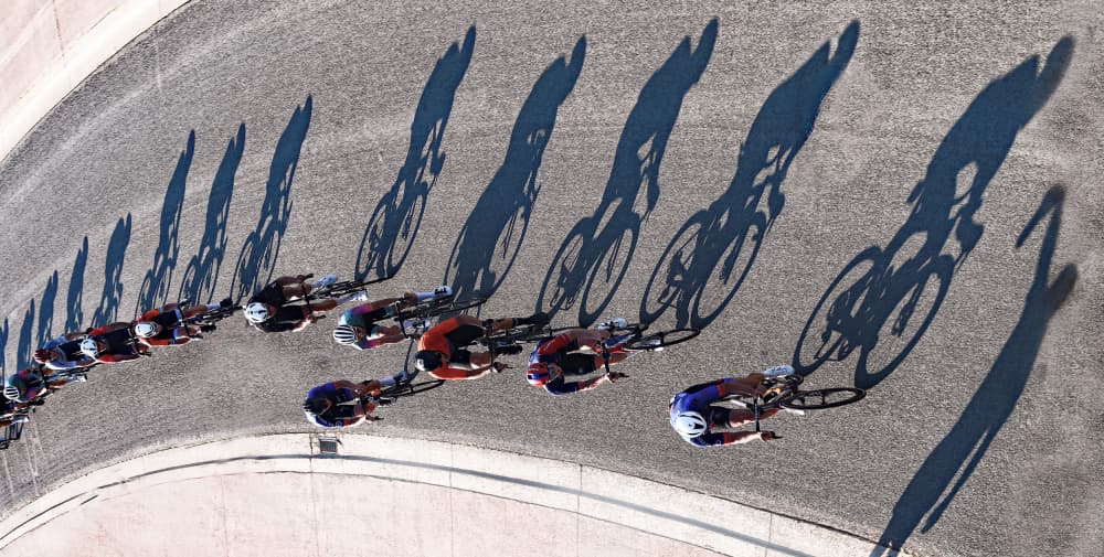 Racing Shadows Curve by Lou Urlings — canvas wall art