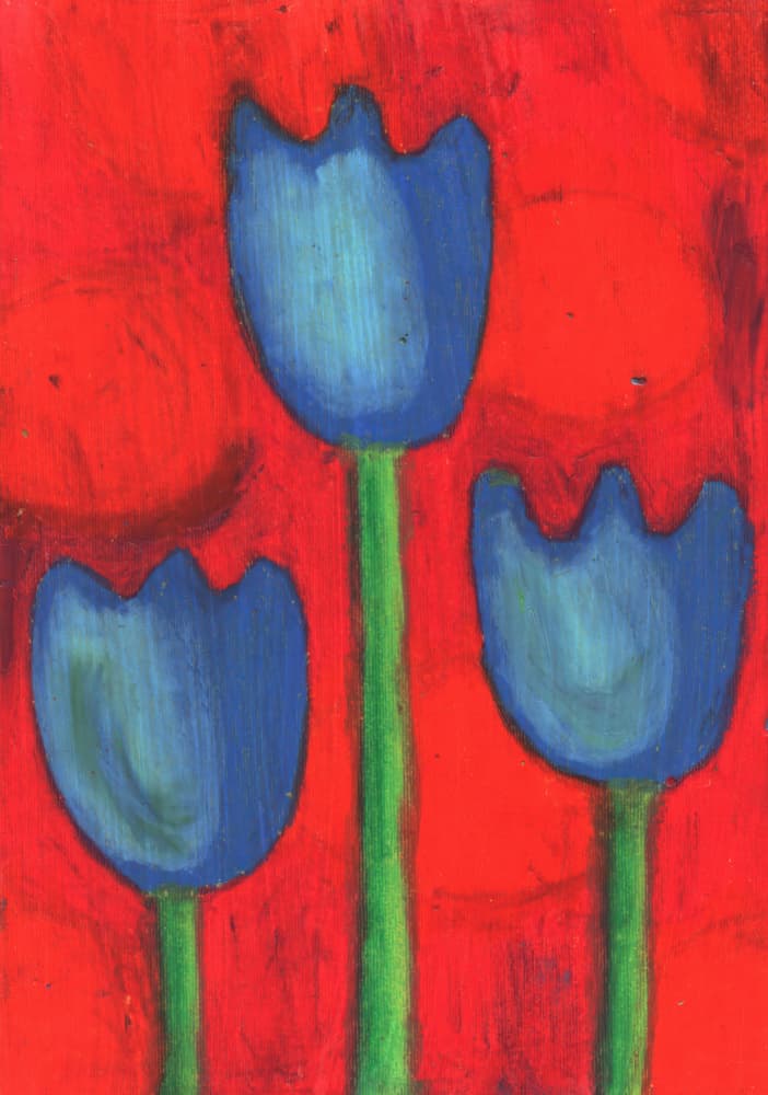 Vibrant Blue Tulips by Kulik — canvas wall art