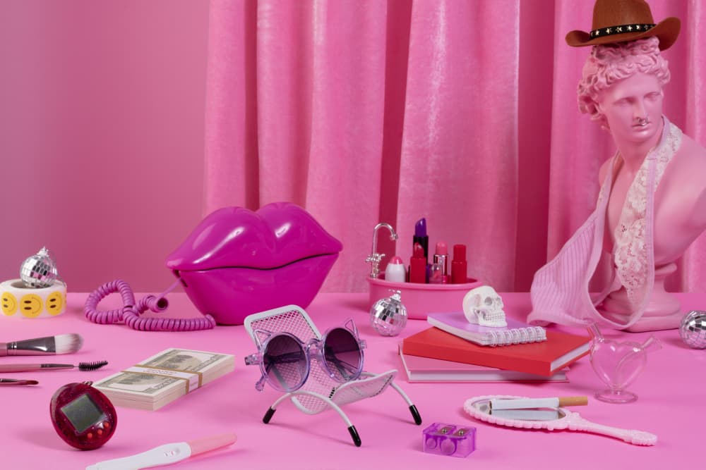Pink Retro Glamour by Julia Ramiro — canvas wall art