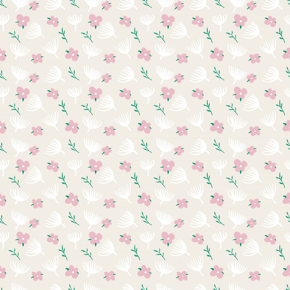 Delicate Pink Floral Pattern by Little Dean — canvas wall art