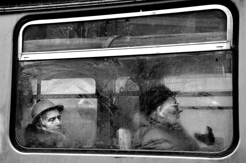 Pensive Train Passengers by Nicoleta Gabor — canvas wall art