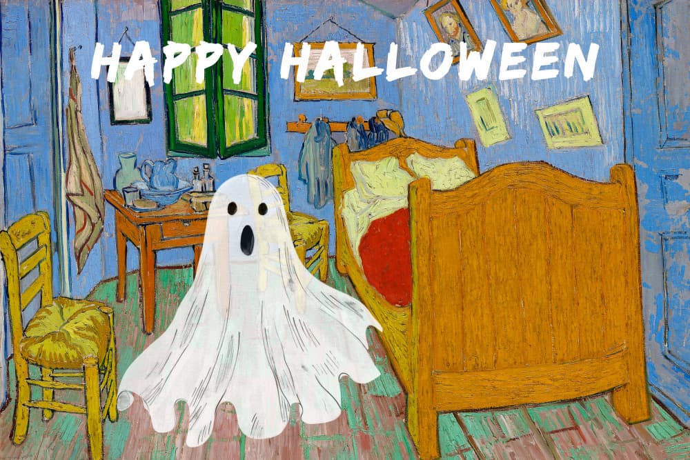 Happy Halloween Ghost Bedroom by The Art Concept — canvas wall art
