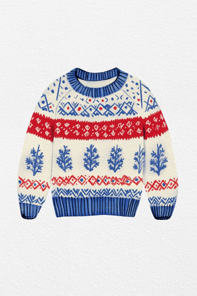 Fair Isle Christmas Sweater by Pictufy Studio IV — canvas wall art